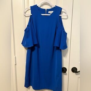Calvin Klein Women's Blue Off Shoulder Dress